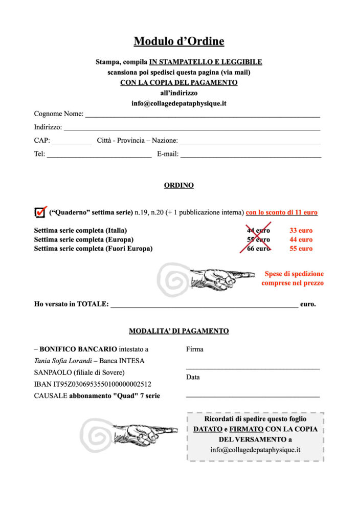 Modulo ordine scontato settima serie